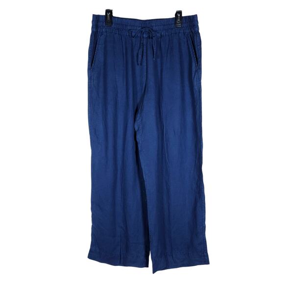 Tommy Bahama Pants - Tommy Bahama Womens Large Linen Drawstring Pants Navy Blue Relaxed Loungewear